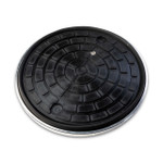 Image of Wood's Powr-Grip FS10T 49672FT 10" Med-Flex Rubber Flat Side-Feed Vacuum Pad  | OGS